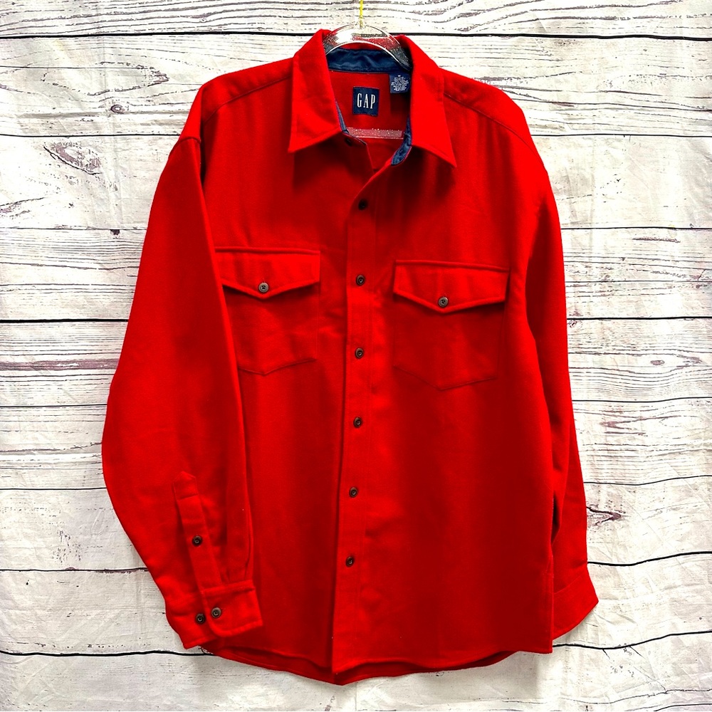 Gap Red Wool Blend Shirt Size Medium
